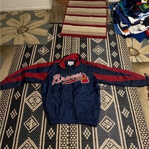 MLB Atlanta Braves embroidered bullpen jacket quarter zip size XL